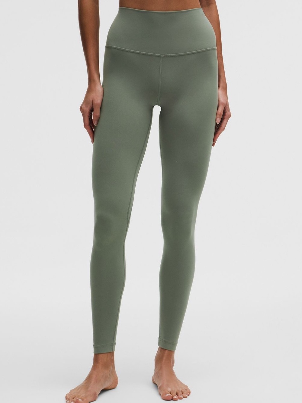 High-Rise Olive Green Womens Performance Leggings